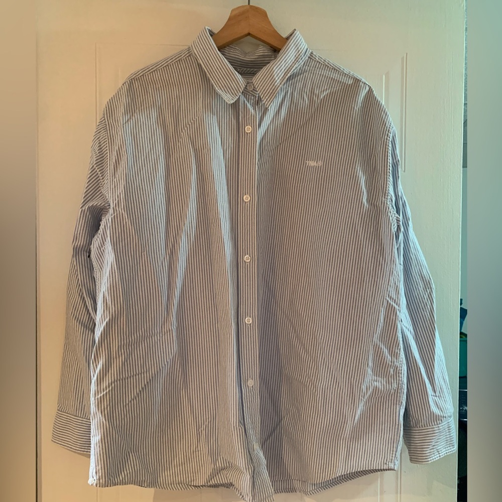 TNA Blue and White Striped Womens Shirt